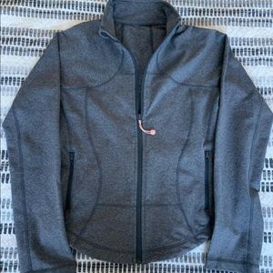 Lululemon Define Jacket, gray with pink zipper cord. Size 6